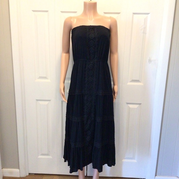 J For Justify Juniors Plus Black Boho Embroidered Strapless Dress Size 2X - Picture 1 of 6